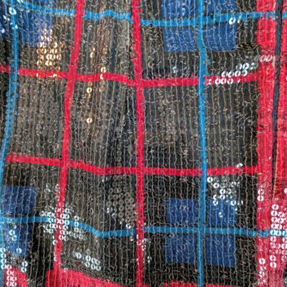 NWT Tommy HIlfiger Plaid Tartan Sequin Pencil Skirt Size 14 - Picture 4 of 5